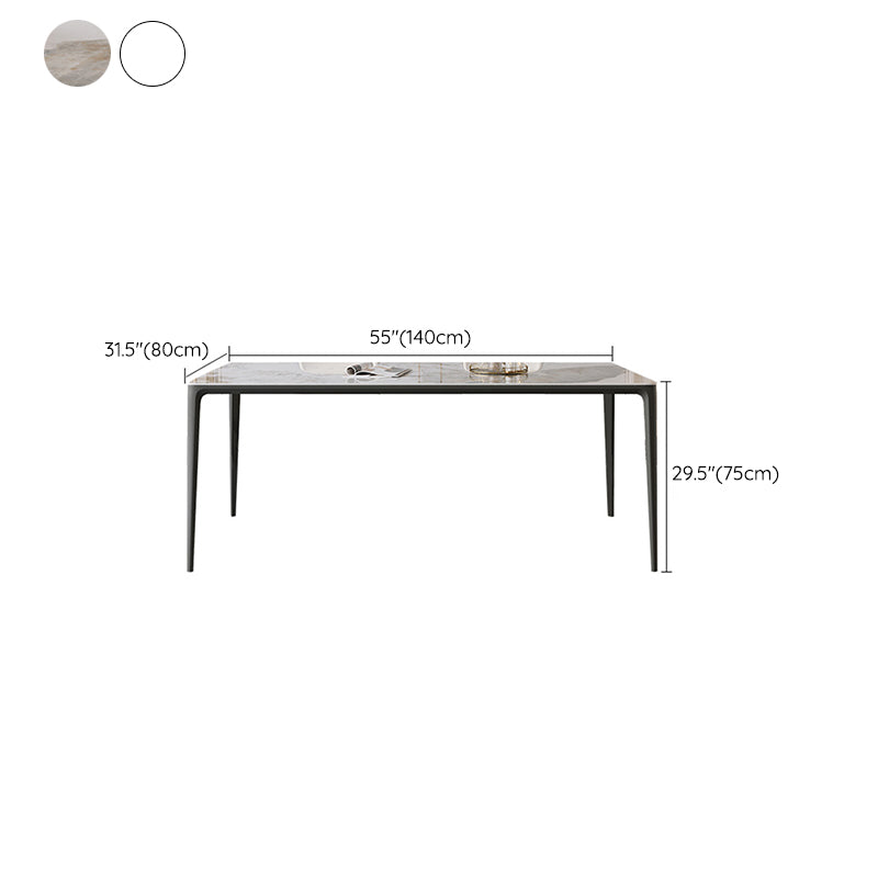 Table à manger à la maison en pierre frittée Table de cuisine rectangulaire industrielle