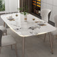 Luxury Rectangle Fixed Dining Table Sintered Stone Home Kitchen Table with 4 Legs