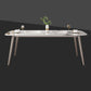 Luxury Rectangle Fixed Dining Table Sintered Stone Home Kitchen Table with 4 Legs