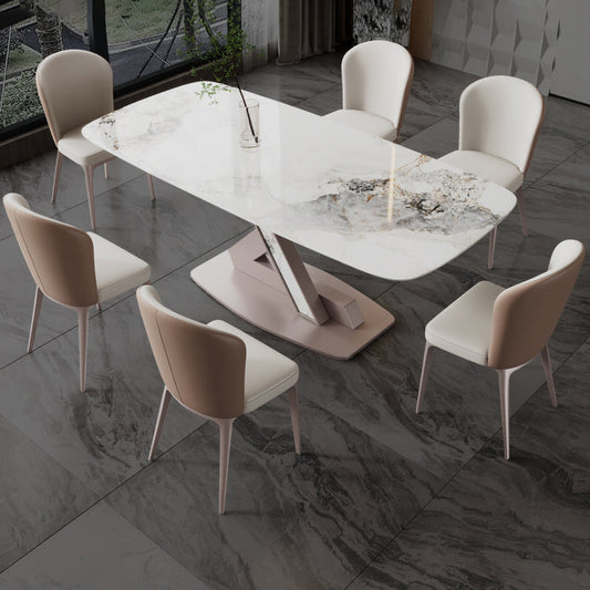 Sintered Stone Fixed Kitchen Table Luxury Rectangle Home Table