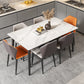 Rectangle Fixed Dining Table Industrial Sintered Stone White Home Table