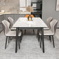 Rectangle Fixed Dining Table Industrial Sintered Stone White Home Table