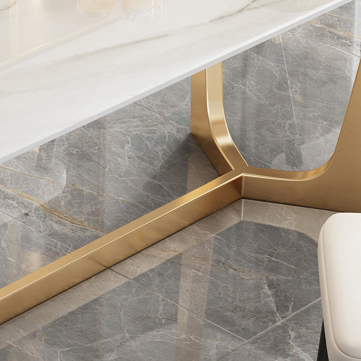 Rectangle Table à manger en pierre fritte