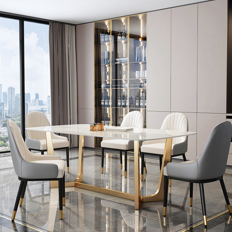 Rectangle Table à manger en pierre fritte