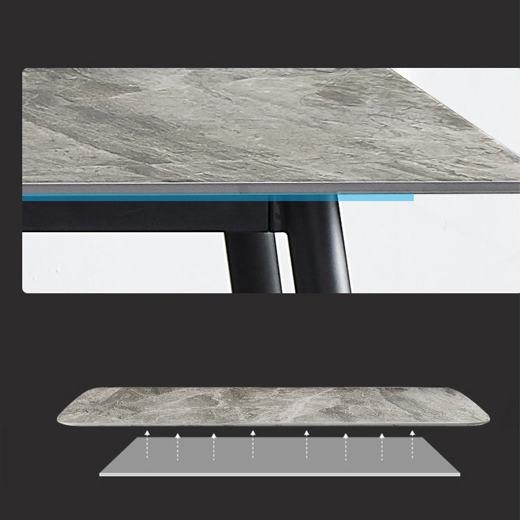 Luxury Sintered Stone Dining Table Rectangle Living Room Fixed Kitchen Table