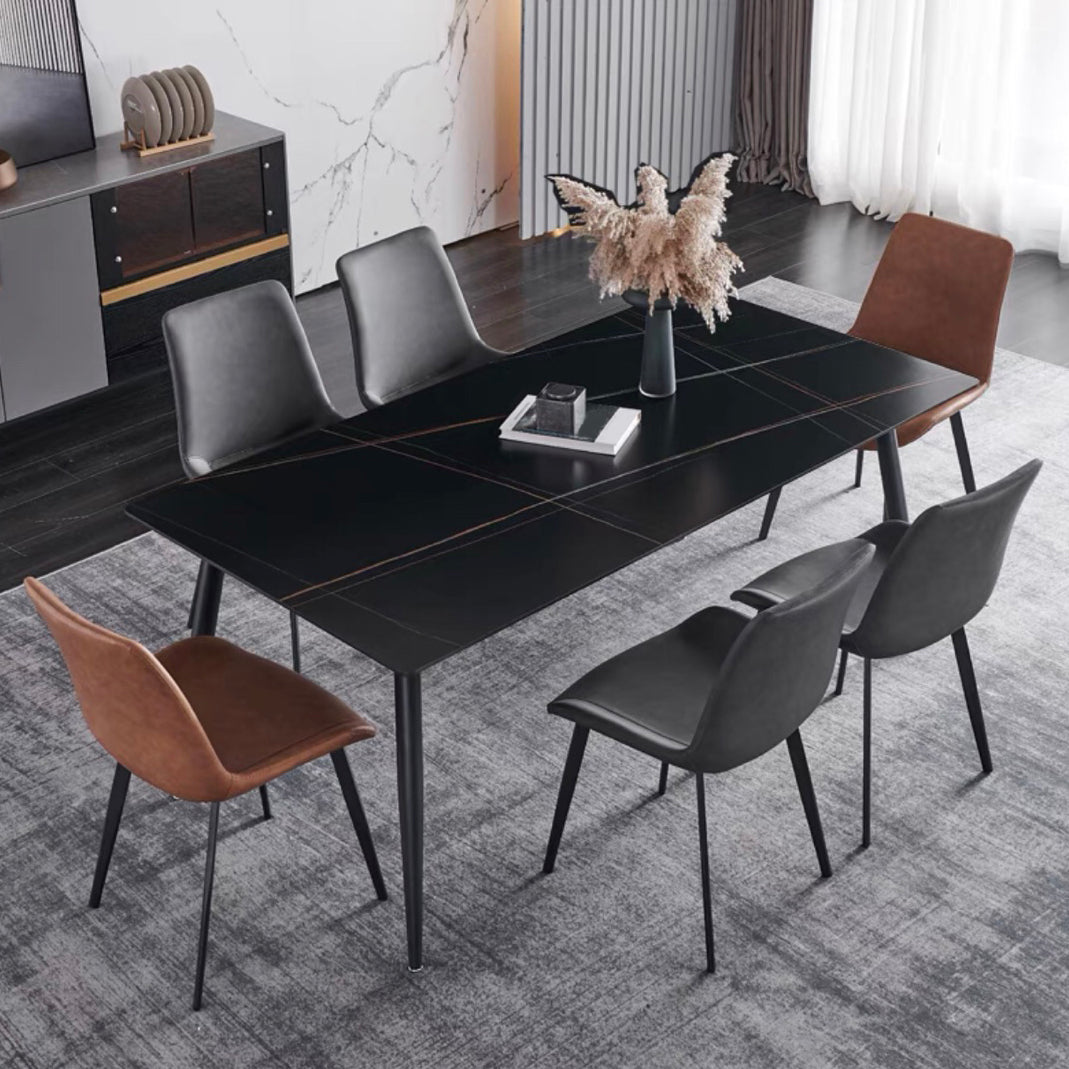 Luxury Sintered Stone Dining Table Rectangle Living Room Fixed Kitchen Table