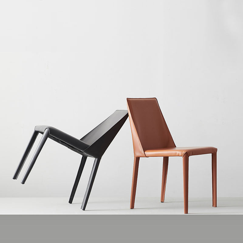 Eigentijdse faux lederen eetstoelen gestoffeerde parsons zijstoel