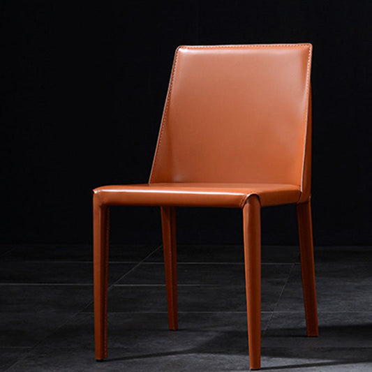 Eigentijdse faux lederen eetstoelen gestoffeerde parsons zijstoel