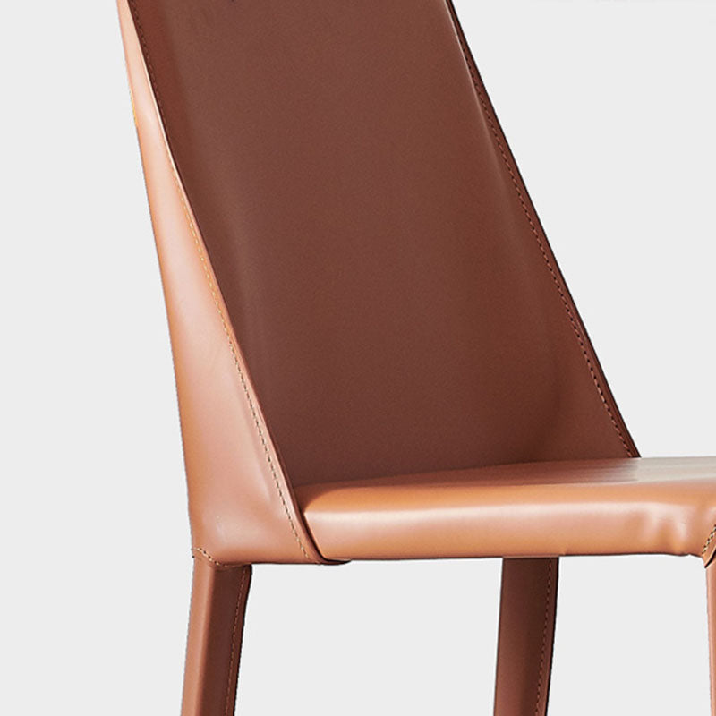 Eigentijdse faux lederen eetstoelen gestoffeerde parsons zijstoel