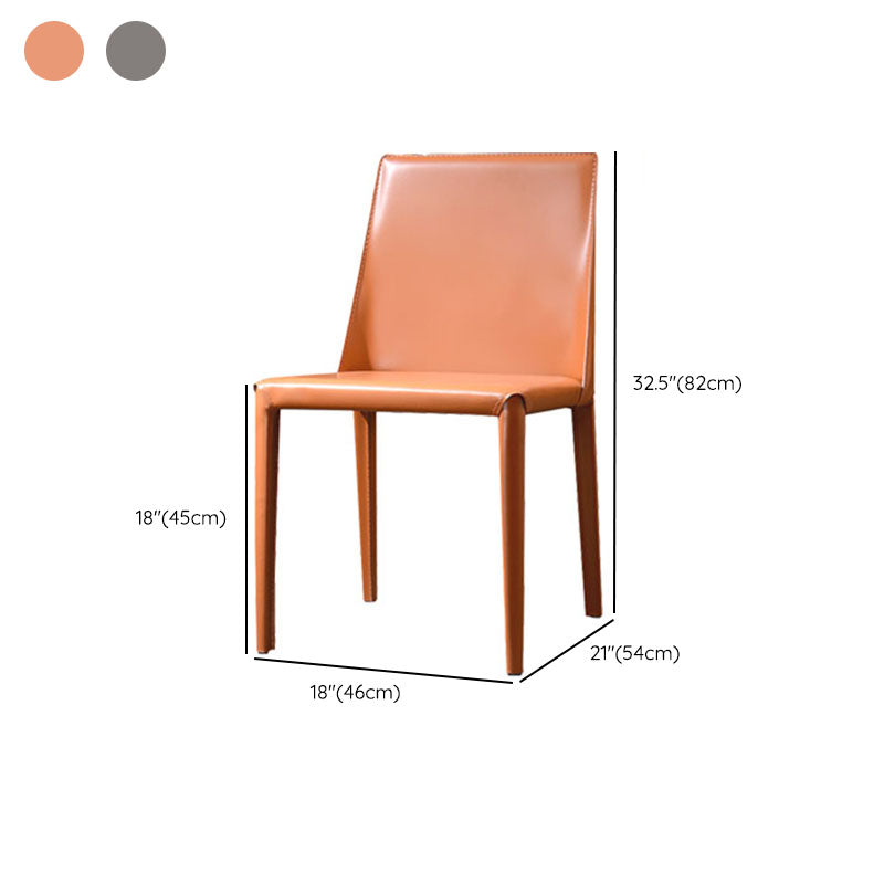 Eigentijdse faux lederen eetstoelen gestoffeerde parsons zijstoel