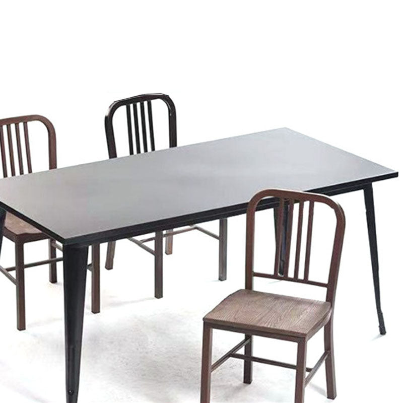 Industriële metalen eetkamerstoelen Slat achter eetstoel in zilver