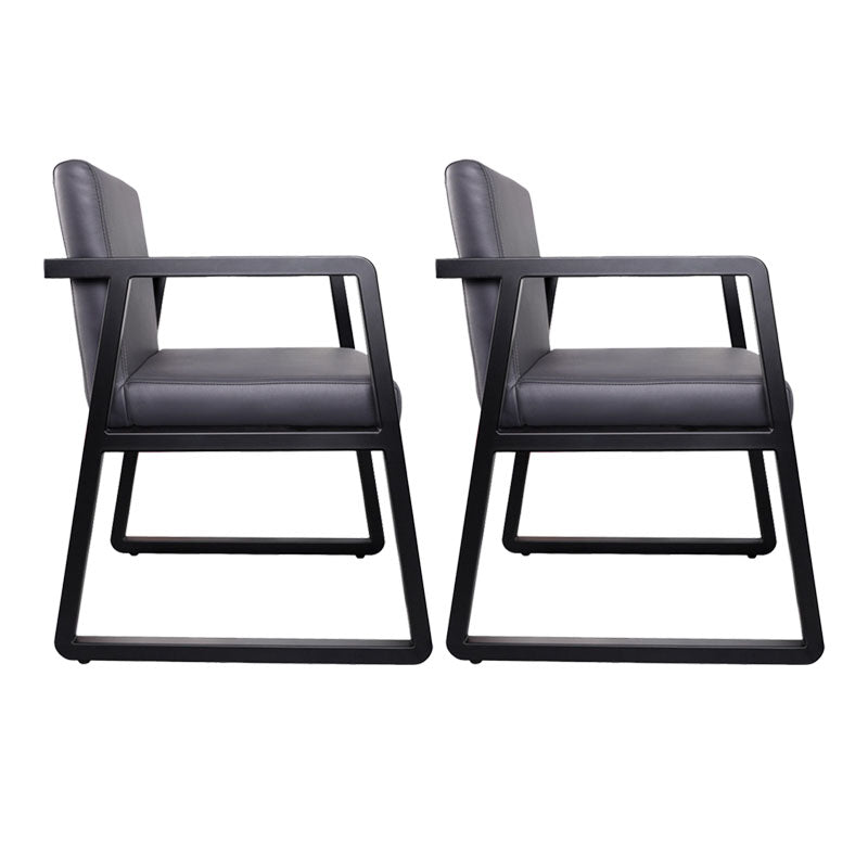 Chaise de bras à manger de cuisine contemporaine chaise latérale rembourrée en gris