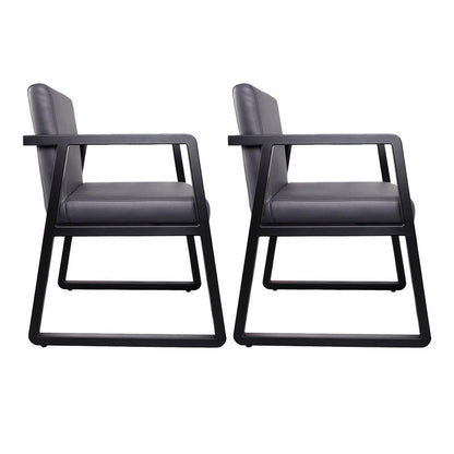 Chaise de bras à manger de cuisine contemporaine chaise latérale rembourrée en gris