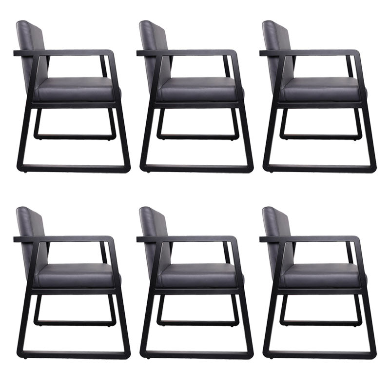 Chaise de bras à manger de cuisine contemporaine chaise latérale rembourrée en gris