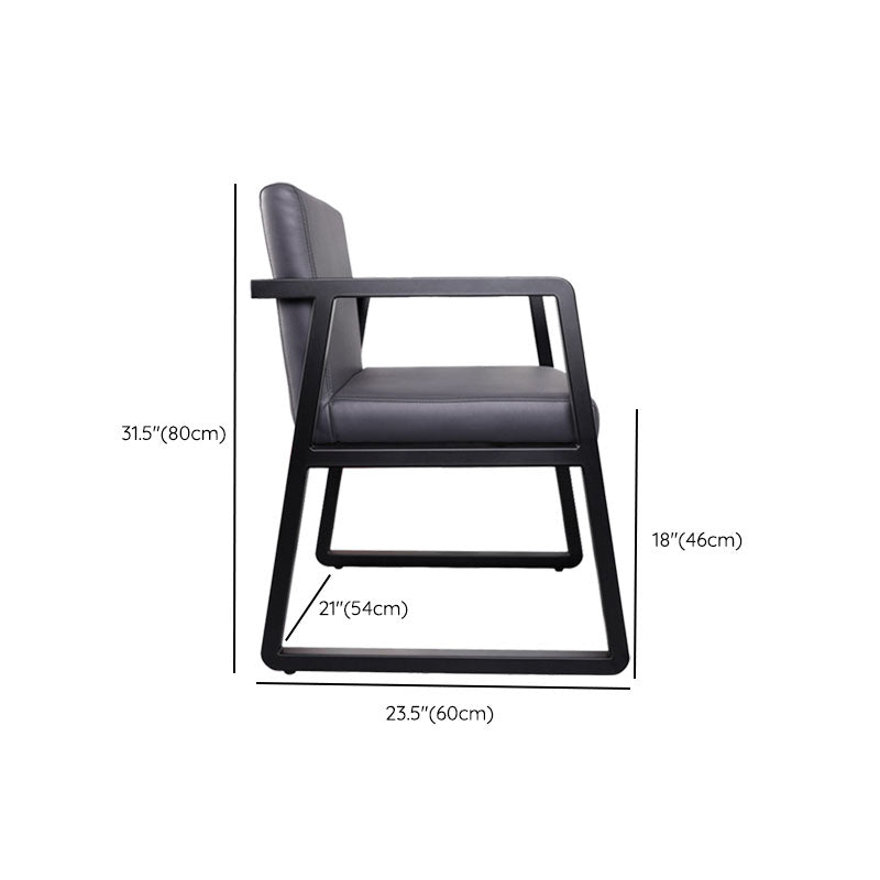 Chaise de bras à manger de cuisine contemporaine chaise latérale rembourrée en gris