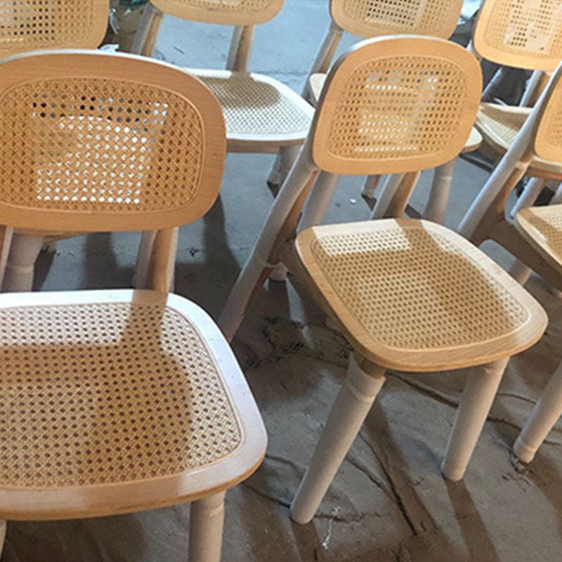 Open Back Side Chair Wood Industrial Style Dining Room Chair