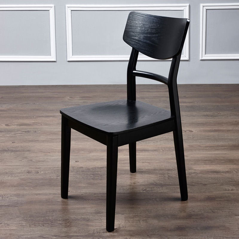 Wood Kitchen Dining Side Chair Ladder Back Side Chair in Black Clearhalo 'Dining Chairs' 'Dining Tables & Seating' 'dining_chair' 'furn' 'furn_dining_chair' 'Furniture' 'Kitchen & Dining Furniture' 6155561