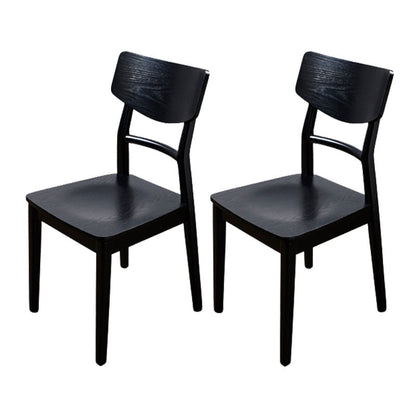 Wood Kitchen Dining Side Chair Ladder Back Side Chair in Black 2 Piece Set Clearhalo 'Dining Chairs' 'Dining Tables & Seating' 'dining_chair' 'furn' 'furn_dining_chair' 'Furniture' 'Kitchen & Dining Furniture' 6155562