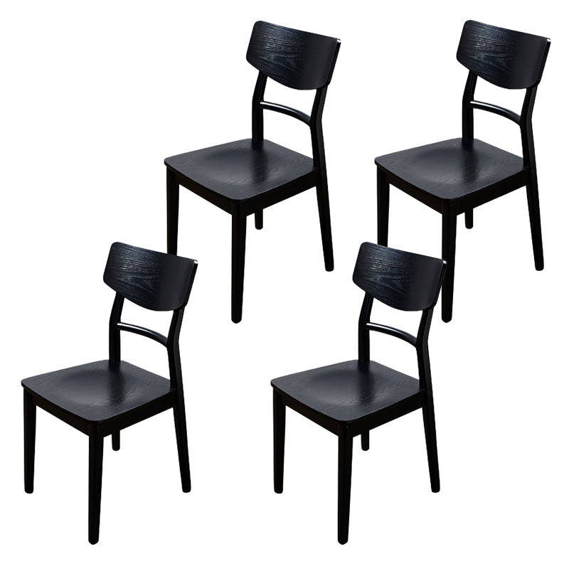 Wood Kitchen Dining Side Chair Ladder Back Side Chair in Black 4 Piece Set Clearhalo 'Dining Chairs' 'Dining Tables & Seating' 'dining_chair' 'furn' 'furn_dining_chair' 'Furniture' 'Kitchen & Dining Furniture' 6155563