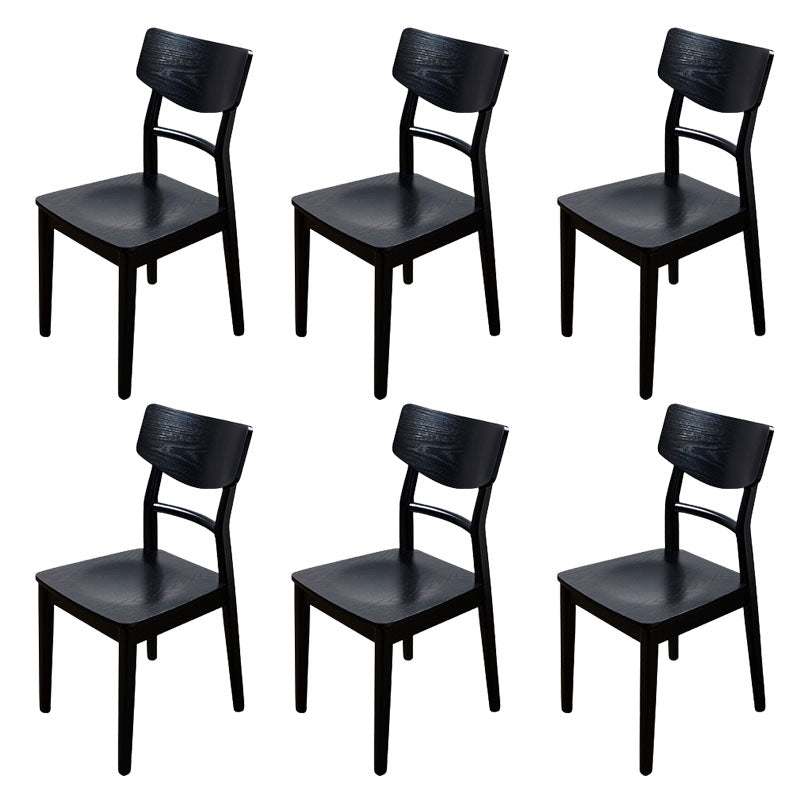 Wood Kitchen Dining Side Chair Ladder Back Side Chair in Black 6 Piece Set Clearhalo 'Dining Chairs' 'Dining Tables & Seating' 'dining_chair' 'furn' 'furn_dining_chair' 'Furniture' 'Kitchen & Dining Furniture' 6155565