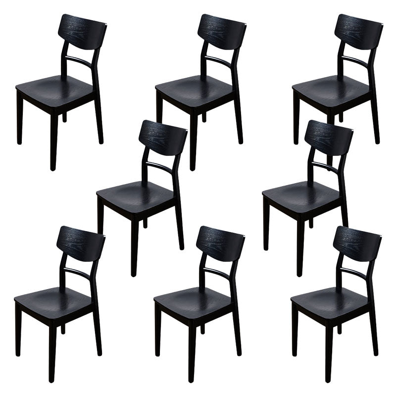 Wood Kitchen Dining Side Chair Ladder Back Side Chair in Black 8 Piece Set Clearhalo 'Dining Chairs' 'Dining Tables & Seating' 'dining_chair' 'furn' 'furn_dining_chair' 'Furniture' 'Kitchen & Dining Furniture' 6155567