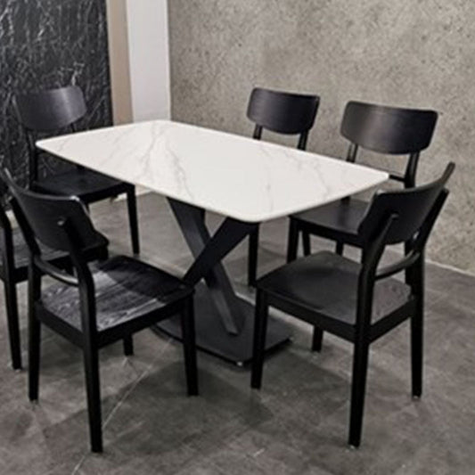 Wood Kitchen Dining Side Chair Ladder Back Side Chair in Black Clearhalo 'Dining Chairs' 'Dining Tables & Seating' 'dining_chair' 'furn' 'furn_dining_chair' 'Furniture' 'Kitchen & Dining Furniture' 6155574