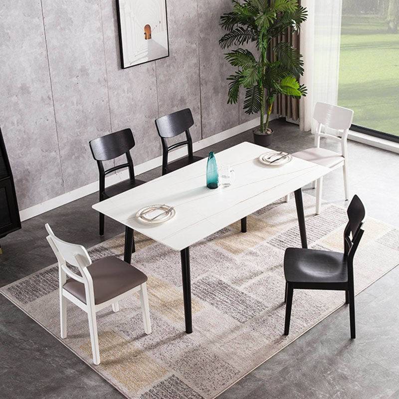 Wood Kitchen Dining Side Chair Ladder Back Side Chair in Black Clearhalo 'Dining Chairs' 'Dining Tables & Seating' 'dining_chair' 'furn' 'furn_dining_chair' 'Furniture' 'Kitchen & Dining Furniture' 6155575