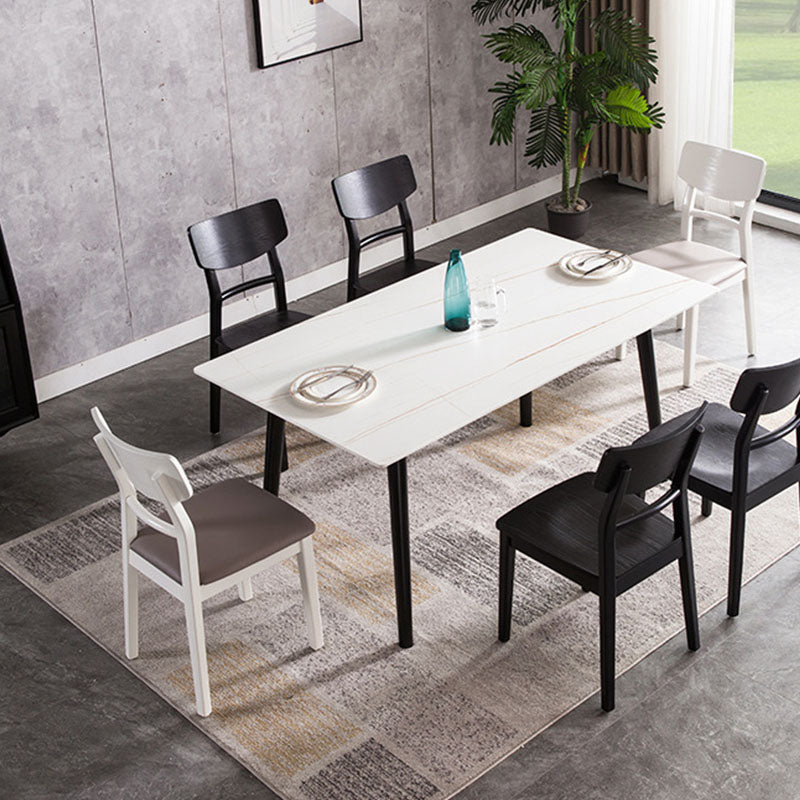 Wood Kitchen Dining Side Chair Ladder Back Side Chair in Black Clearhalo 'Dining Chairs' 'Dining Tables & Seating' 'dining_chair' 'furn' 'furn_dining_chair' 'Furniture' 'Kitchen & Dining Furniture' 6155576