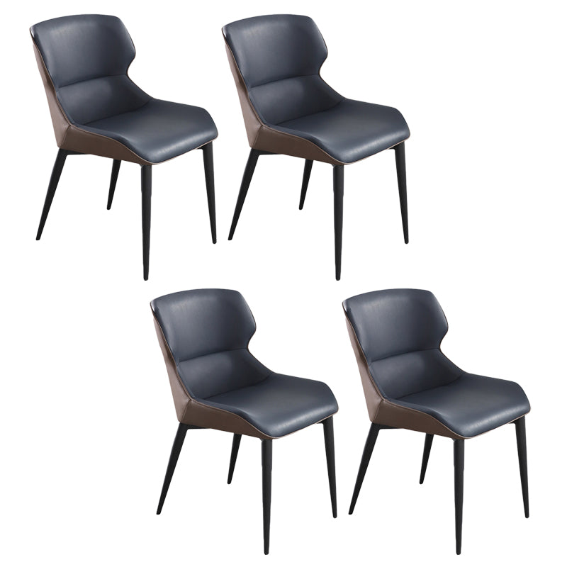 Contemporary Faux Leather Dining Chair Wingback Parsons Chair for Home Use