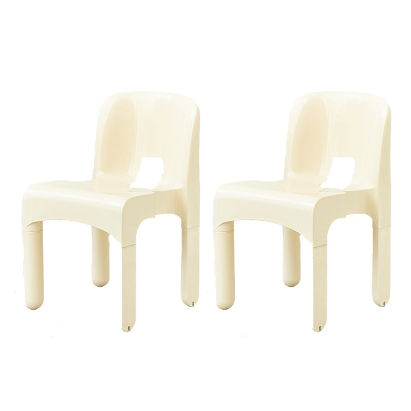 Moderne armloze eetkamerstoel Open Back Side Plastic Chair voor restaurant