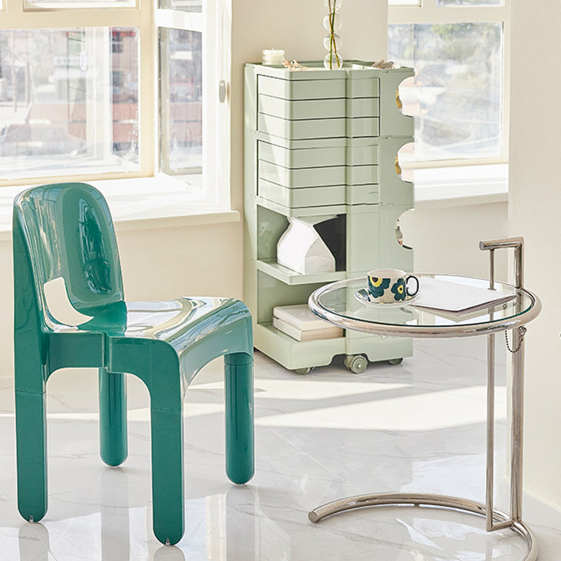 Moderne armloze eetkamerstoel Open Back Side Plastic Chair voor restaurant