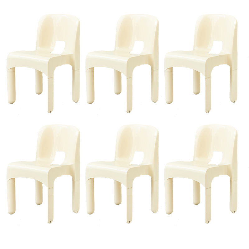 Moderne armloze eetkamerstoel Open Back Side Plastic Chair voor restaurant