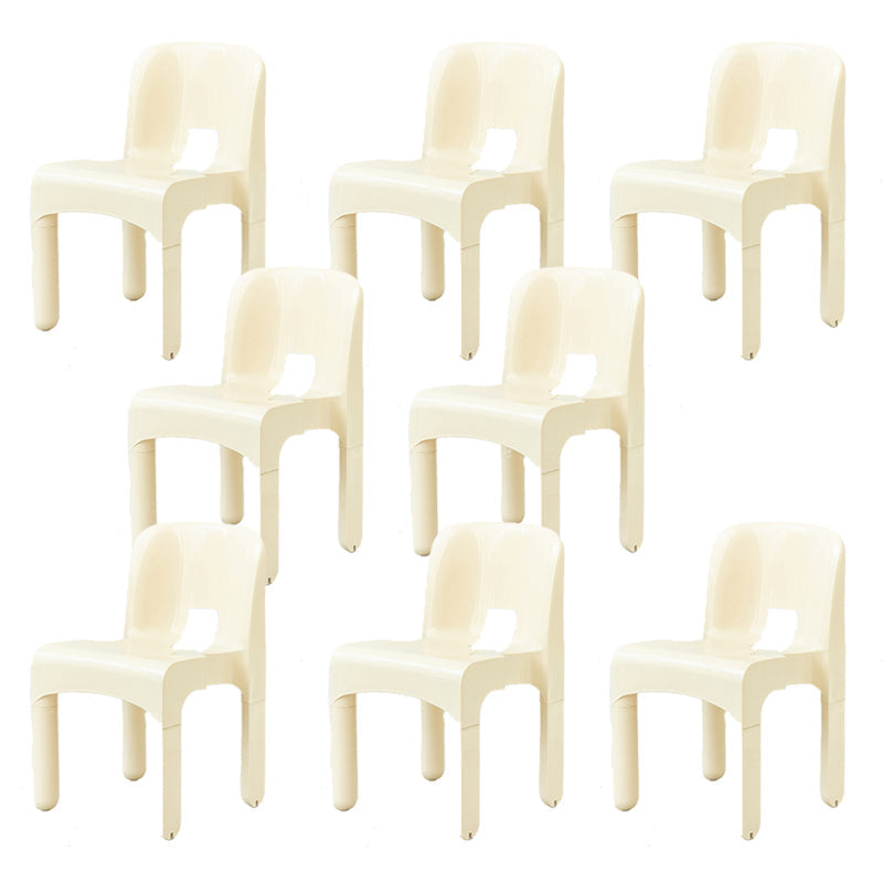Moderne armloze eetkamerstoel Open Back Side Plastic Chair voor restaurant
