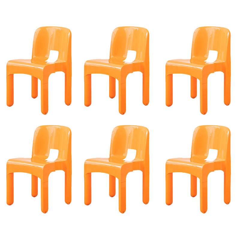 Moderne armloze eetkamerstoel Open Back Side Plastic Chair voor restaurant