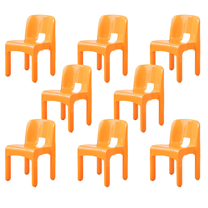 Moderne armloze eetkamerstoel Open Back Side Plastic Chair voor restaurant