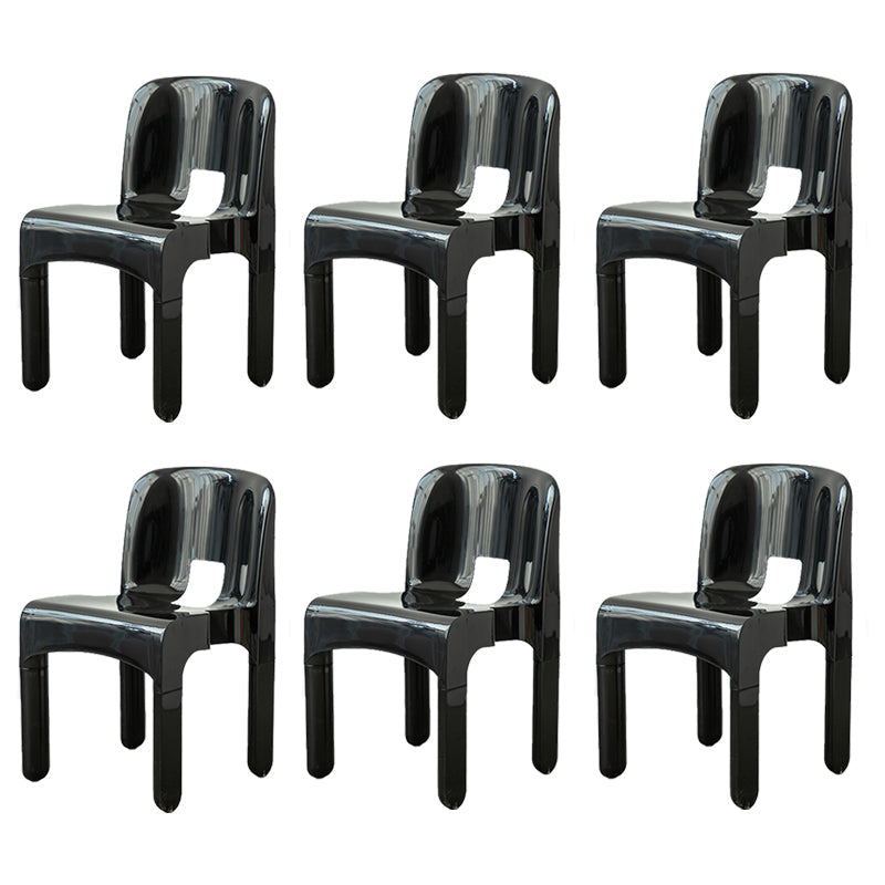Moderne armloze eetkamerstoel Open Back Side Plastic Chair voor restaurant