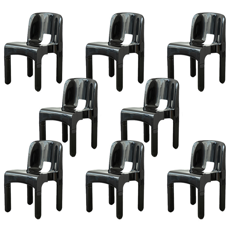 Moderne armloze eetkamerstoel Open Back Side Plastic Chair voor restaurant
