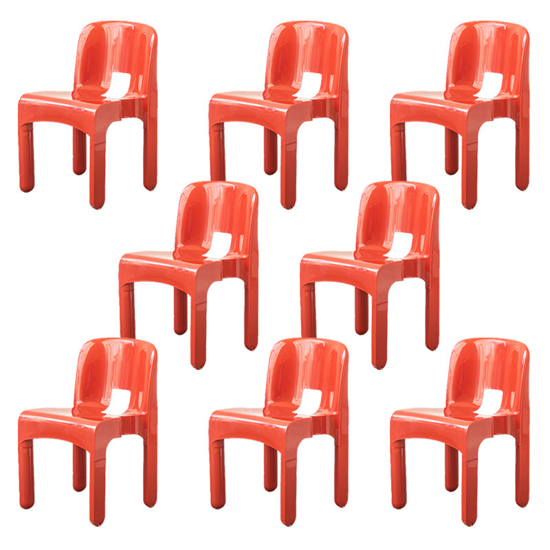 Moderne armloze eetkamerstoel Open Back Side Plastic Chair voor restaurant