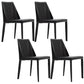 Designer Style Armless Chair Leather Parsons Back Side Chair for Dining Room