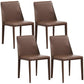 Designer Style Armless Chair Leather Parsons Back Side Chair for Dining Room