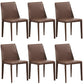 Designer Style Armless Chair Leather Parsons Back Side Chair for Dining Room