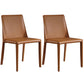 Designer Style Armless Chair Leather Parsons Back Side Chair for Dining Room