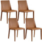 Designer Style Armless Chair Leather Parsons Back Side Chair for Dining Room