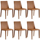 Designer Style Armless Chair Leather Parsons Back Side Chair for Dining Room