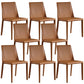 Designer Style Armless Chair Leather Parsons Back Side Chair for Dining Room