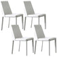Designer Style Armless Chair Leather Parsons Back Side Chair for Dining Room