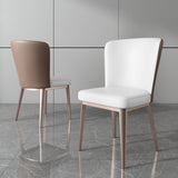 Eigentijdse metalen eetkamer stoel armloze faux lederen zijstoelen