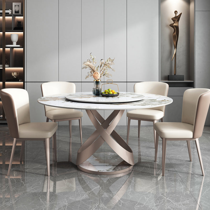 Eigentijdse metalen eetkamer stoel armloze faux lederen zijstoelen