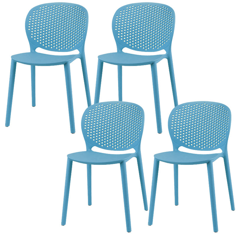 Moderne open achterzijde stoel plastic armloze eetkamerstoel voor restaurant