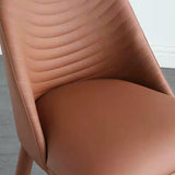 Moderne stijl metalen eetkamerstoel faux lederen armloze eetkamerstoel voor huisgebruik